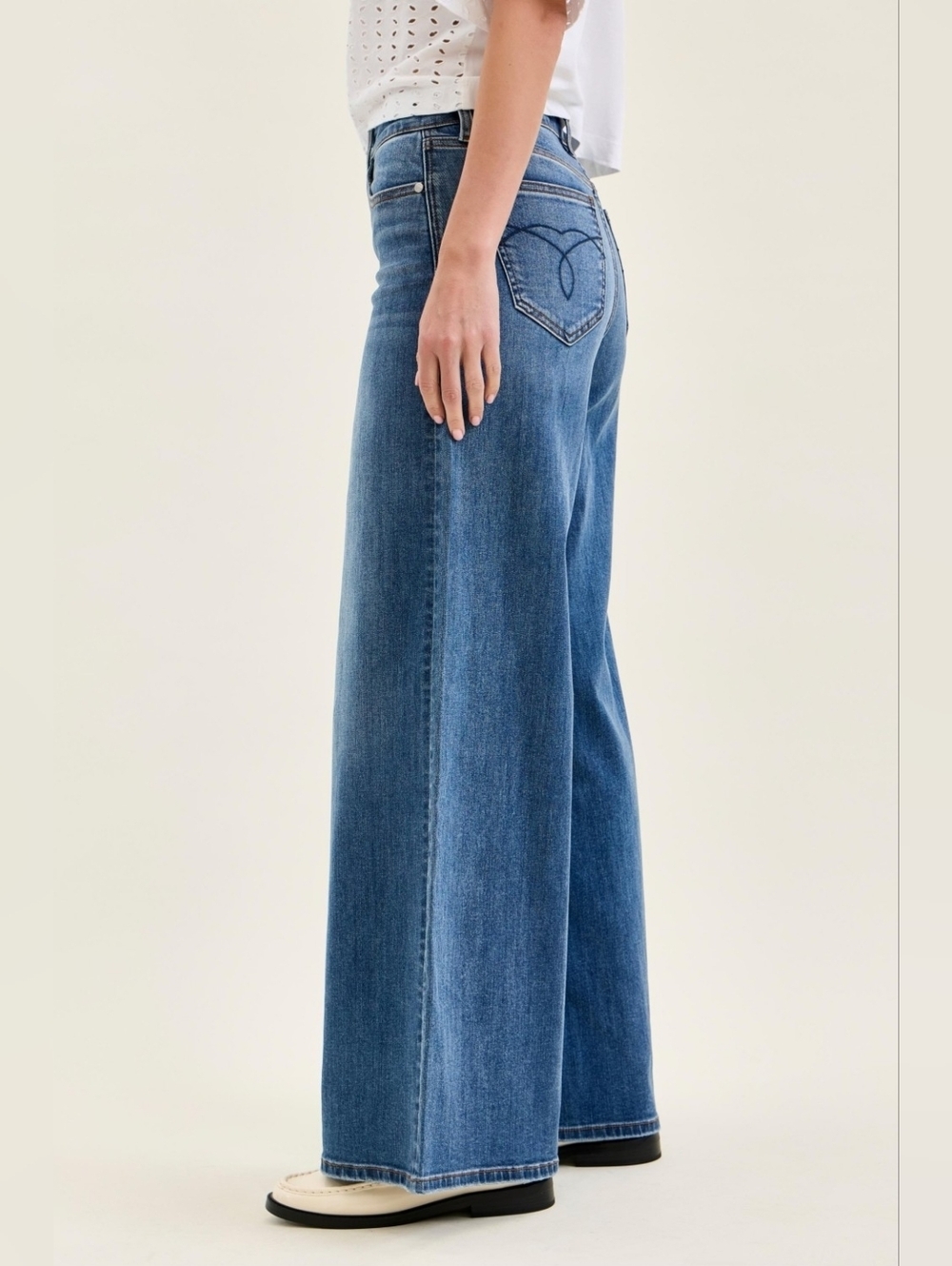 Judy Blue High Rise Medium Wash Palazzo Jeans Wide Leg Stretch Retro Various NEW - Picture 7 of 16